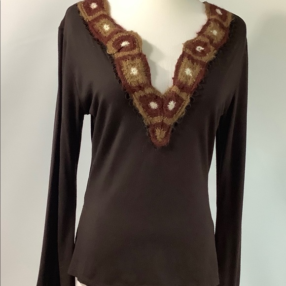 Sharagano top embellished long sleeves sz n - Picture 6 of 7
